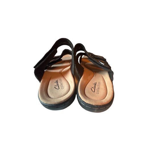 Clarks Womens Laurieann Nora Black Leather Sandals Women's Size 8 - Picture 4 of 6